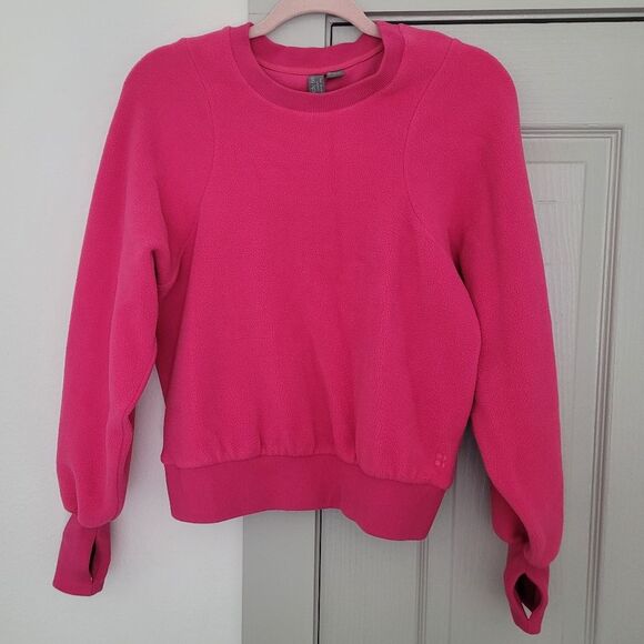 Sweaty Betty Sweaters - Sweaty Betty Fleece Women's Pink Pullover Sweater Size 4 Athleisure Activewear